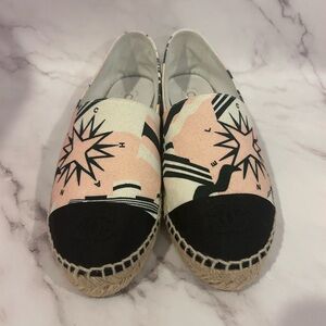 CHANEL Espadrilles - Pink, Black, and Cream